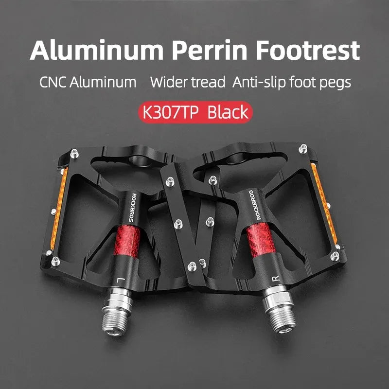ROCKBROS Alloy Cycling Pedals - Anti-slip Reflective Platform Bike Accessories