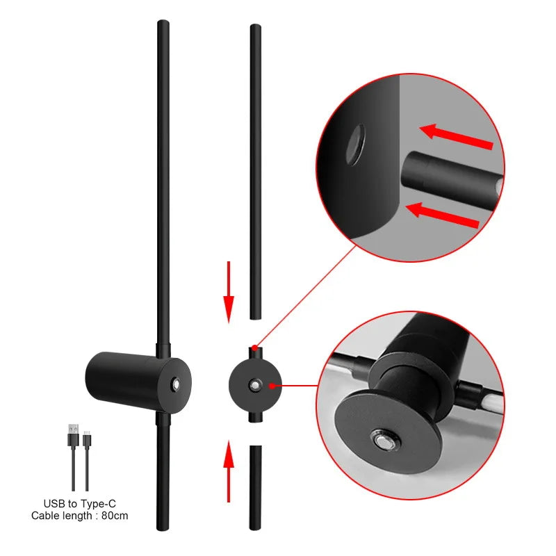 Modern Magnetic LED Wall Lamp - Rechargeable & Dimmable Sconce