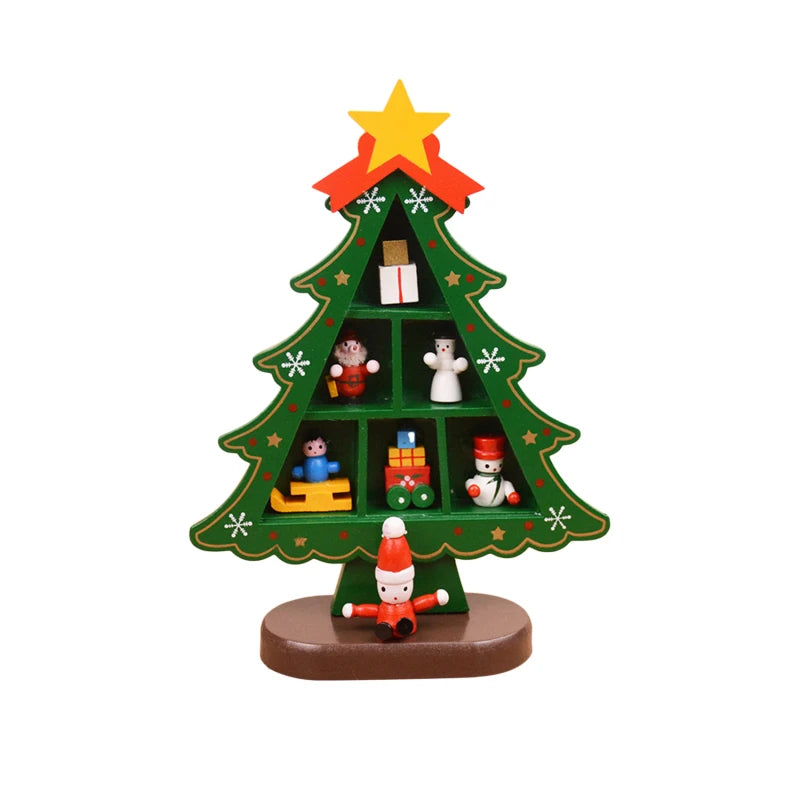 Creative 3D Wooden Christmas Tree Table Decoration - Festive Home Accent