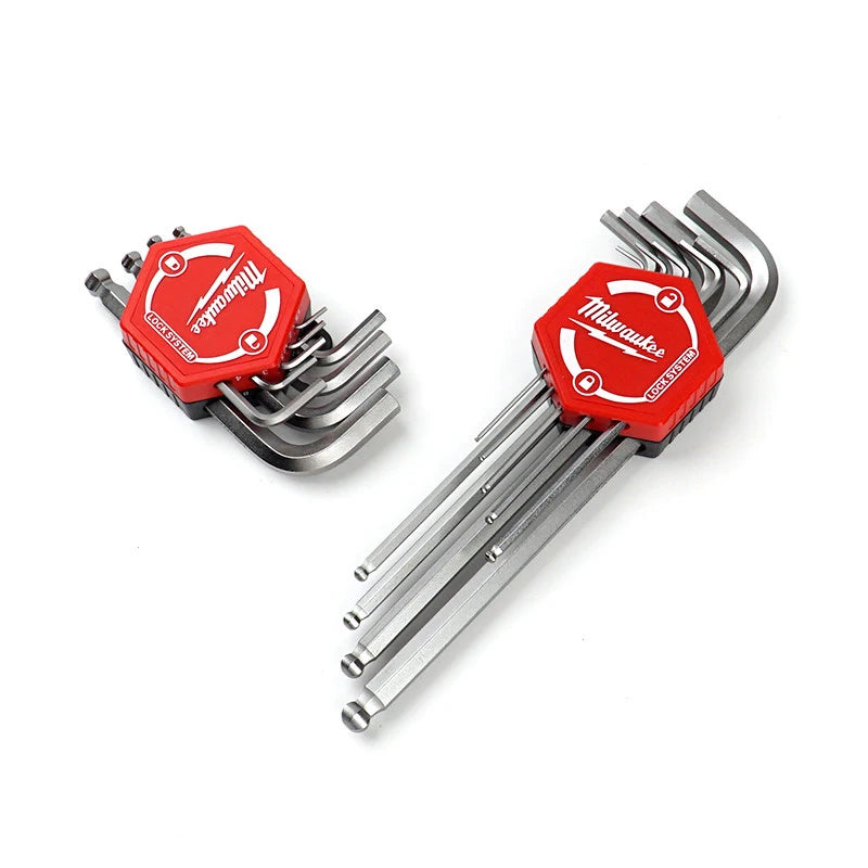 Milwaukee 9-Piece L-Shaped Hex Key Wrench Set - Compact & Versatile