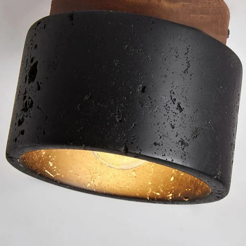 Modern Black Cave Stone Ceiling Lamp for Elegant Home Lighting