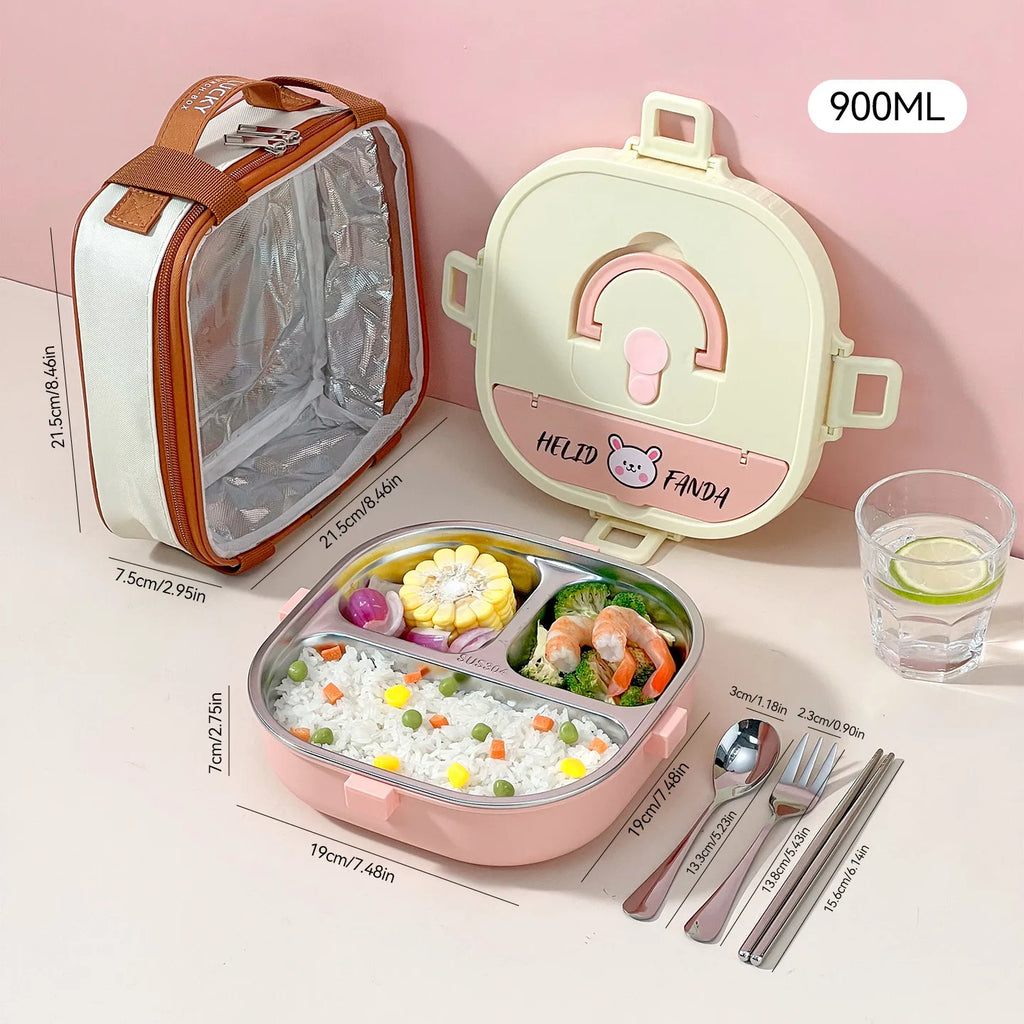 WORTHBUY Microwave Safe 3/4 Compartment Bento Lunch Box