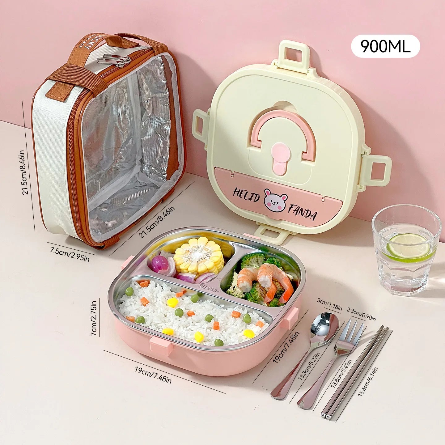 WORTHBUY Microwave Safe 3/4 Compartment Bento Lunch Box
