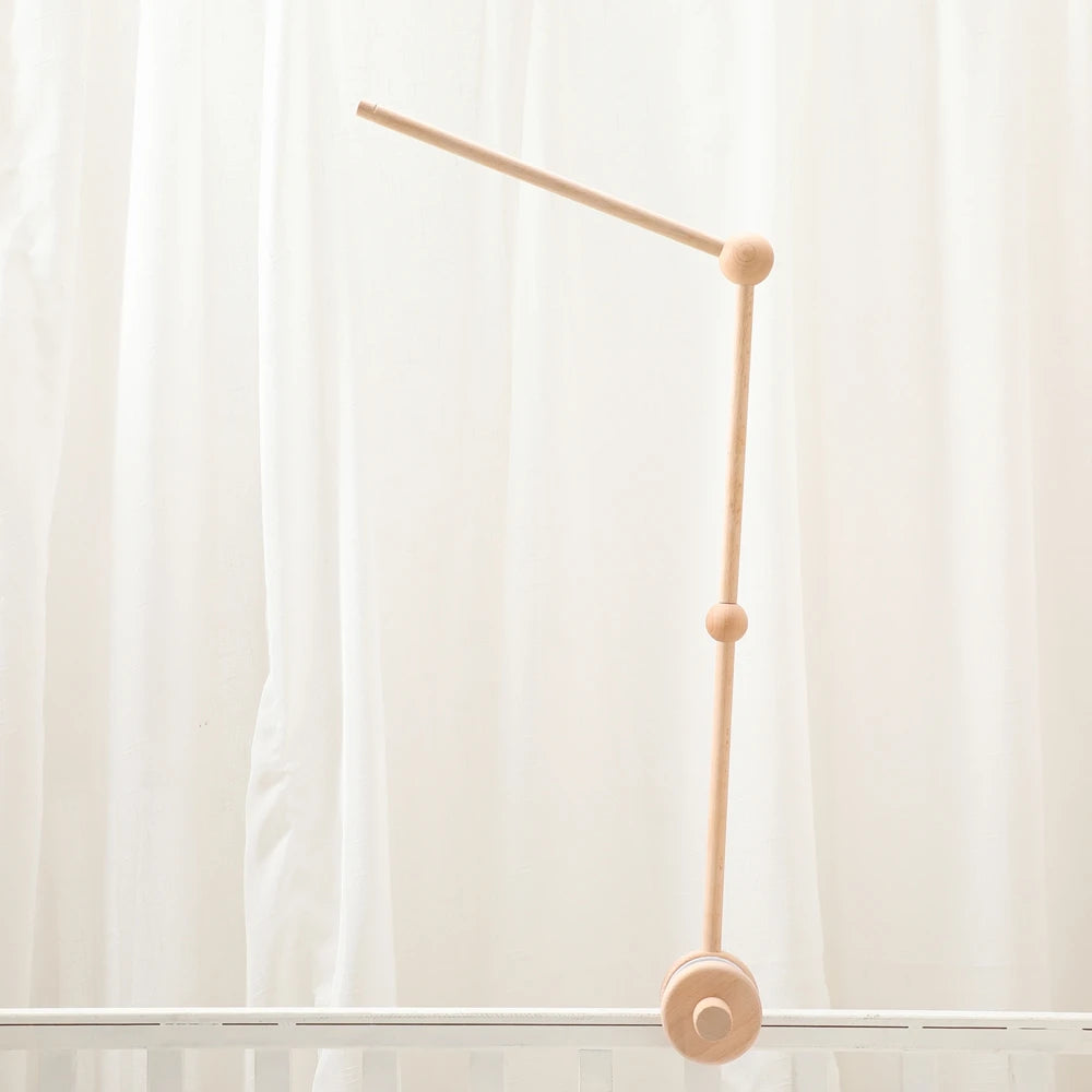 Wooden Crib Mobile Bracket for Babies - 0-12 Months Rattles Holder