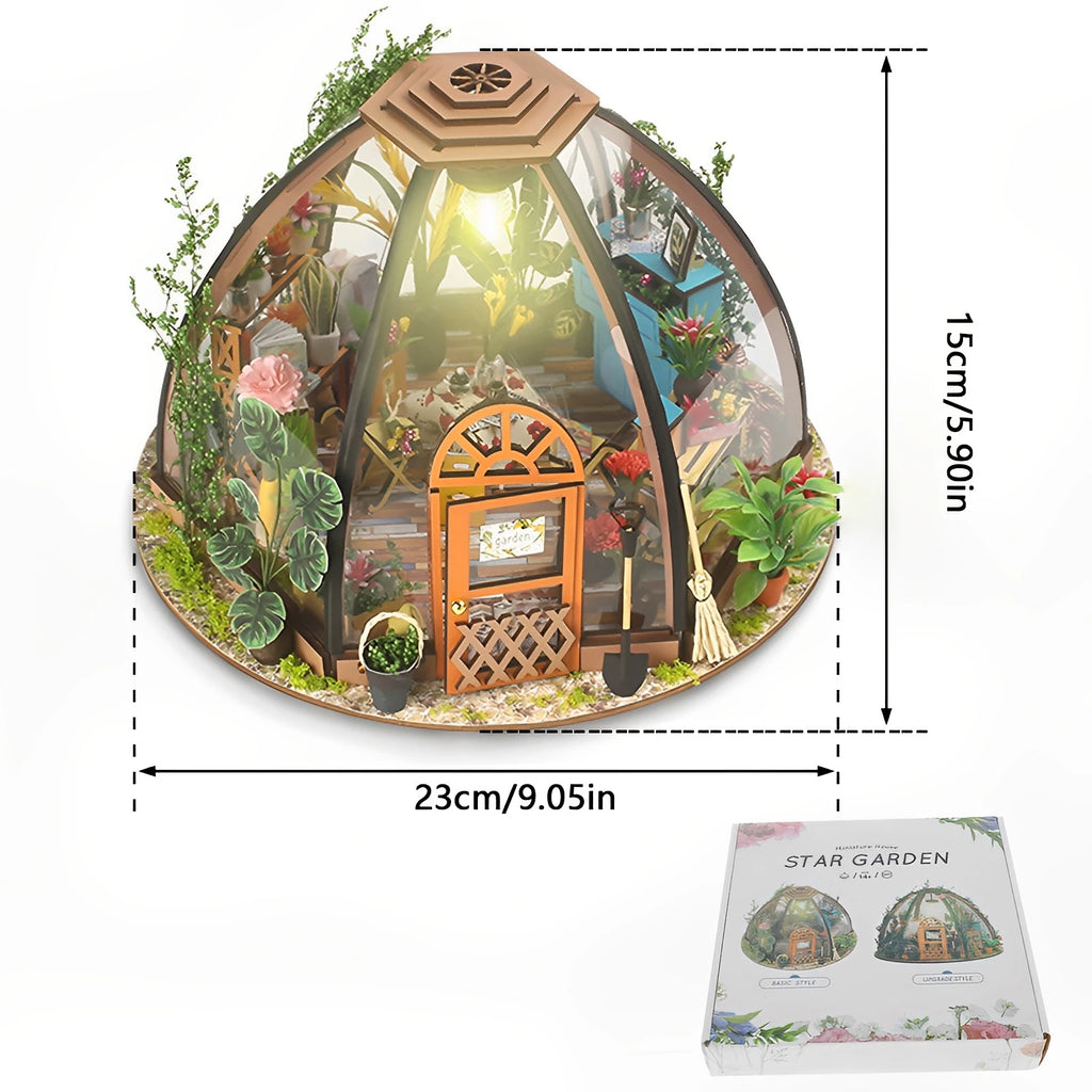DIY Miniature Garden House Kit with LED Lights & Realistic Furniture