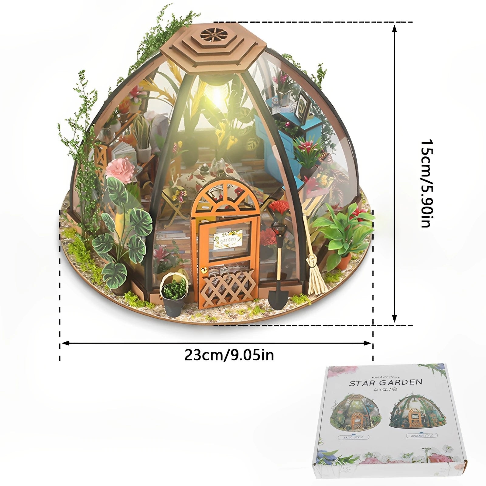 DIY Miniature Garden House Kit with LED Lights & Realistic Furniture