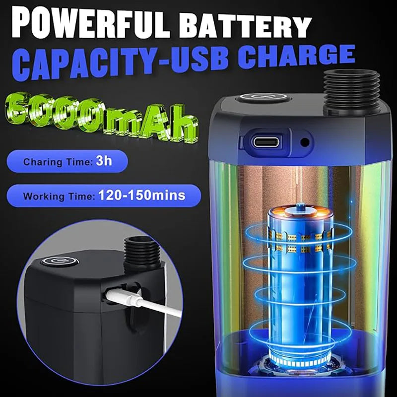 Rechargeable Portable Camping Shower with LED Display & 6000mAh Battery