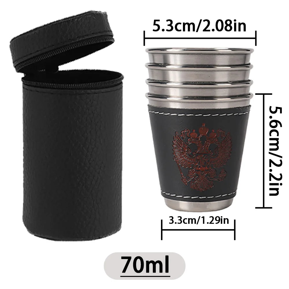 4pcs Stainless Steel Outdoor Travel Cups Set - Perfect for Camping