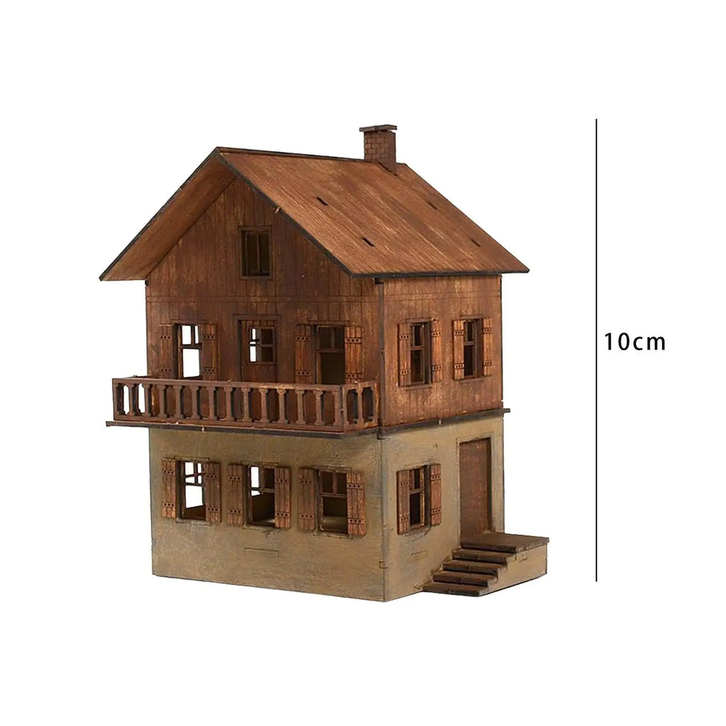 1/72 Miniature House Model Kit - DIY Wooden Craft