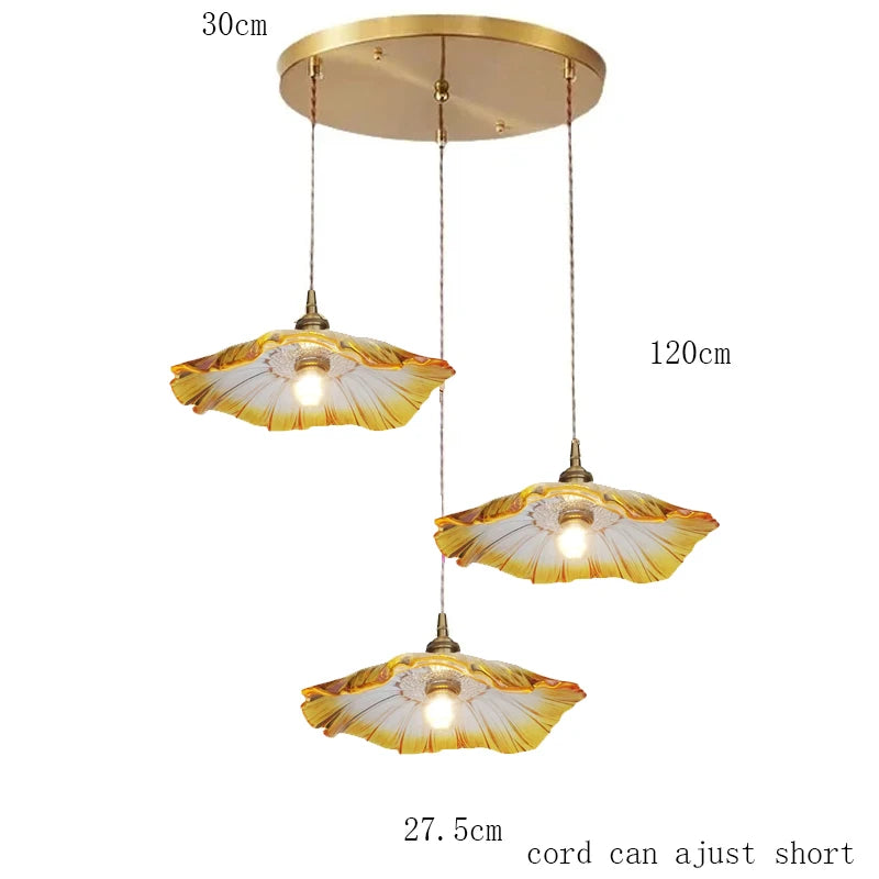 Elegant French Glass Chandelier - Colorful Tiffany Lighting