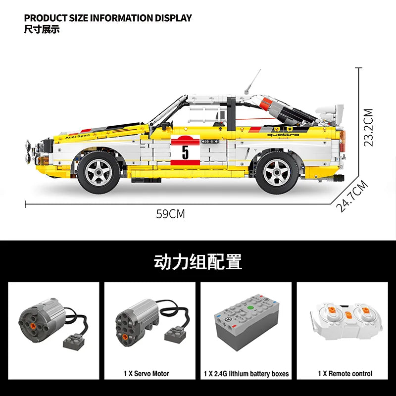 3887Pcs 1:8 Remote Control Sports Car Building Blocks Set - Kids Gift