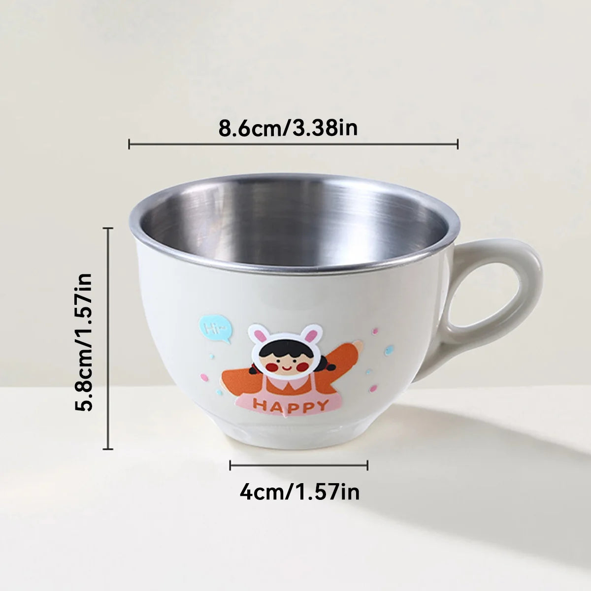 Double Wall Stainless Steel Kids Coffee Tumbler Cup