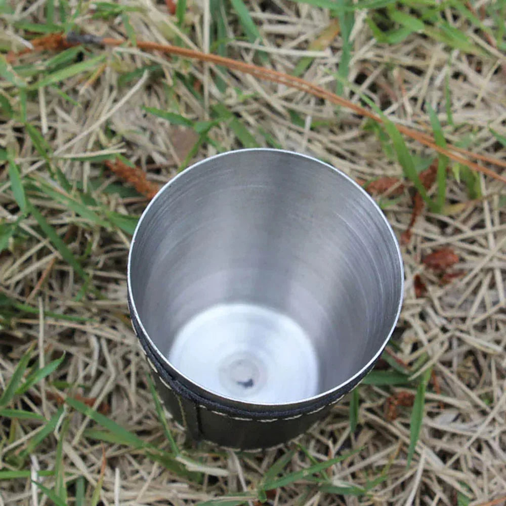 4-Piece Stainless Steel Outdoor Travel Cup Set - Portable & Durable