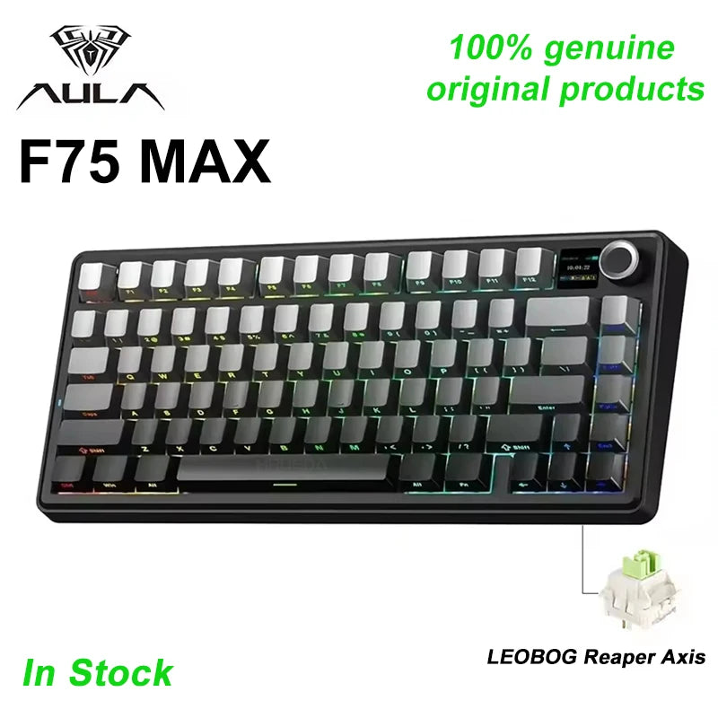 AULA F75 MAX Hot-Swap Mechanical Gaming Keyboard RGB - Wired/Bluetooth