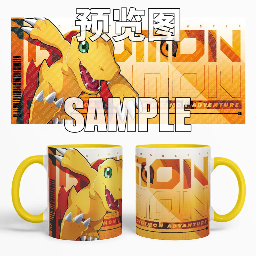 Cute Digimon Adventure Ceramic Mug - Agumon & Gabumon