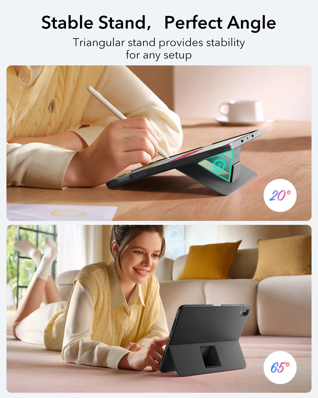 ESR UltraLight iPad Keyboard Case with Magnetic Detachable Design