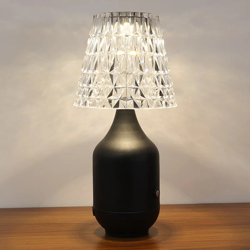 Adjustable Brightness Metal Base Acrylic Table Lamp - Modern Design