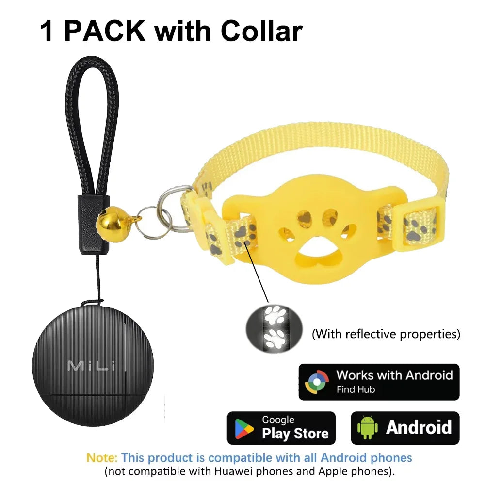 MiLi Pet Tracker Tag with Adjustable Cat Collar | GPS Locator