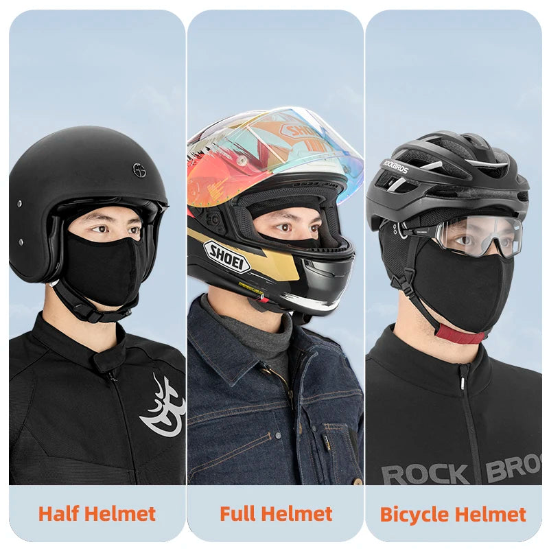 ROCKBROS Winter Thermal Fleece Cycling Balaclava - Windproof Face Mask
