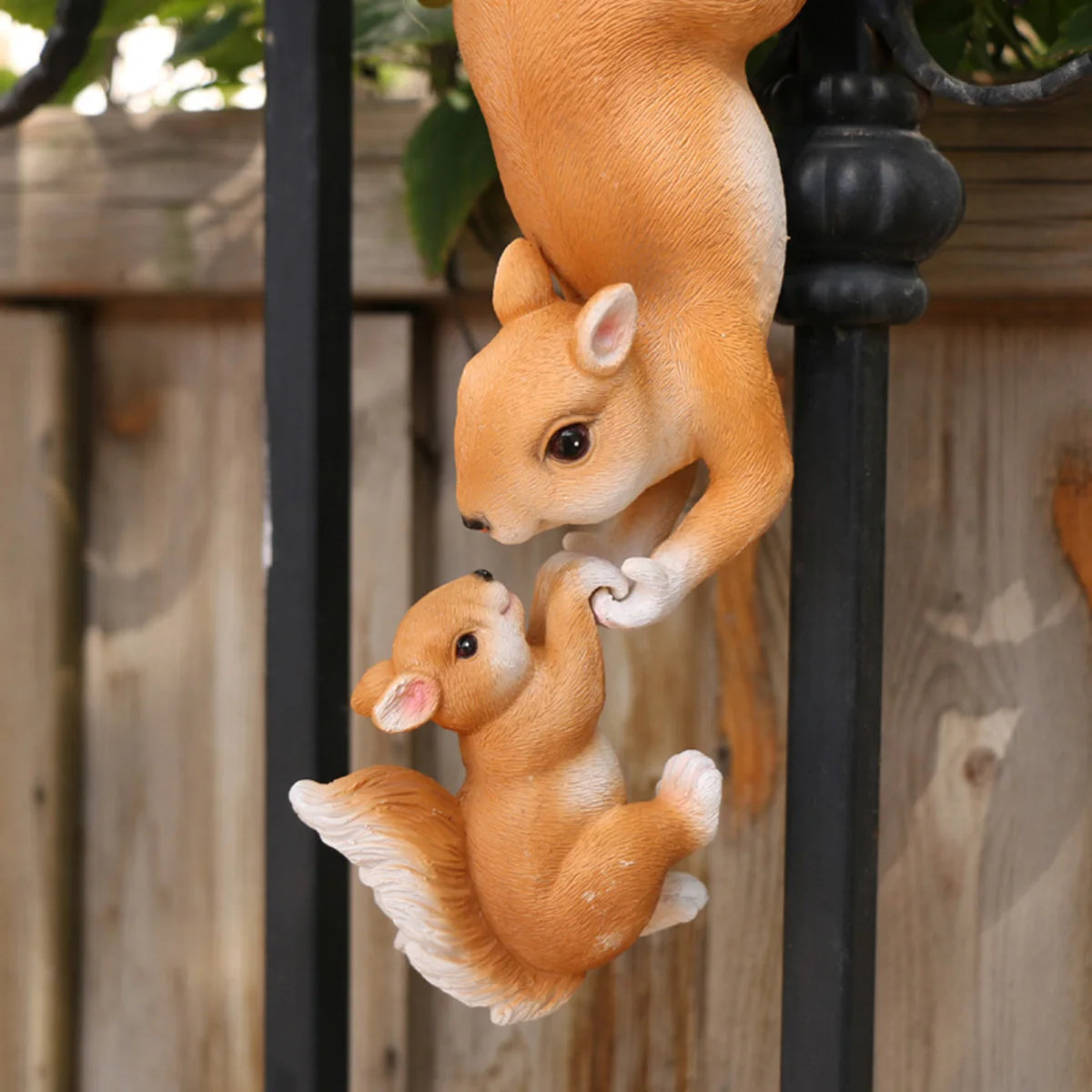 Whimsical Climbing Squirrel Resin Figurine for Garden Décor