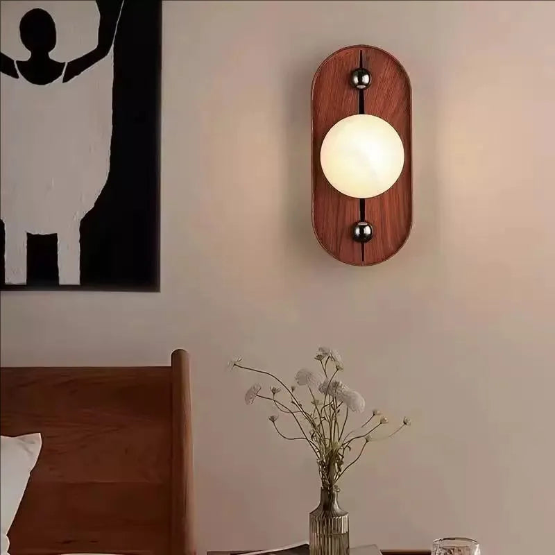 Elegant Alabaster LED Wall Lamp - Modern Indoor Accent Lighting