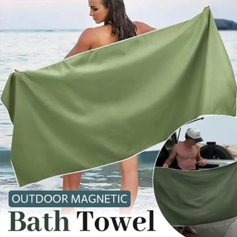Quick-Drying Outdoor Magnetic Bath Towel - Coral Fleece Comfort