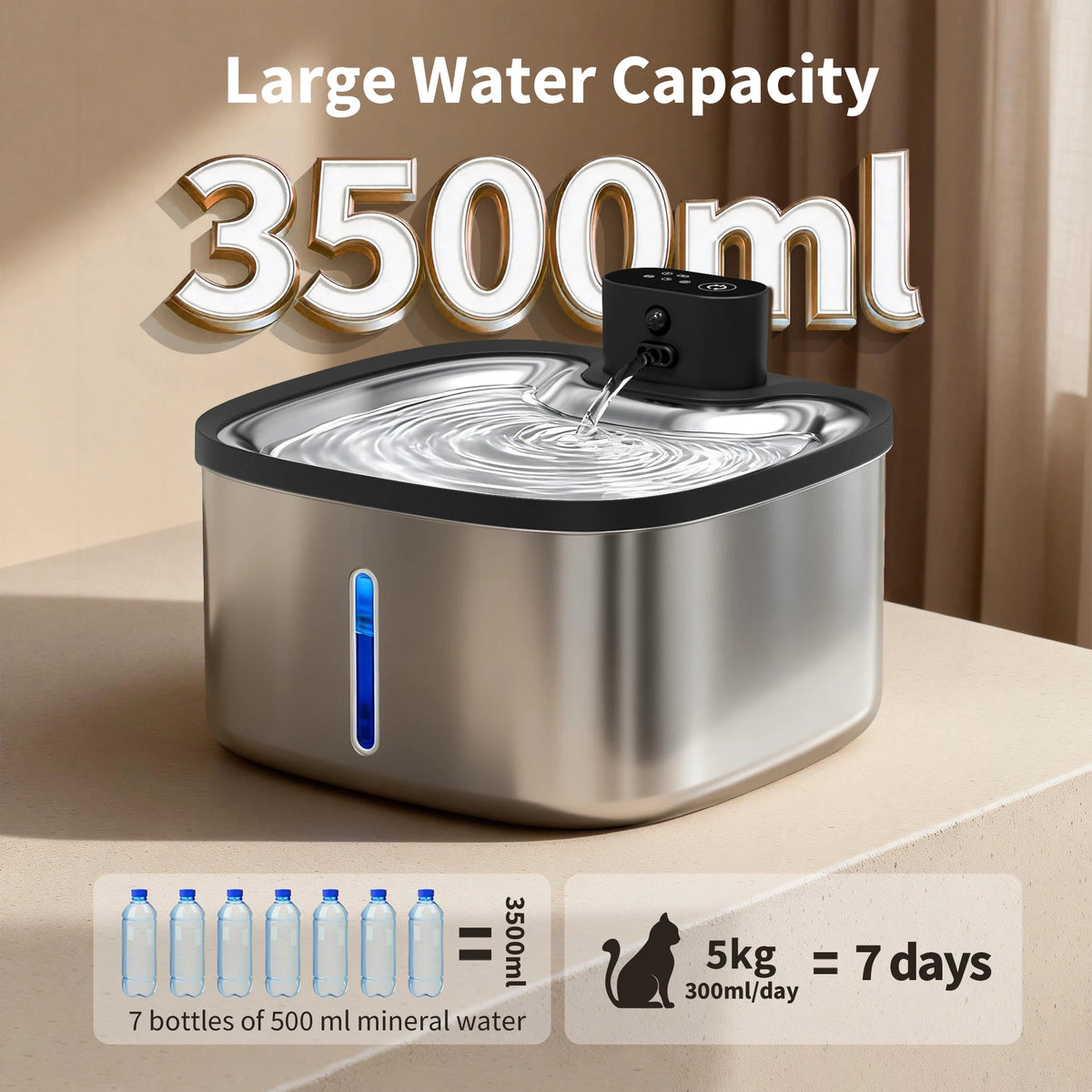 LABEKA Smart Cat Water Fountain - 3.5L Automatic Filter Purifier