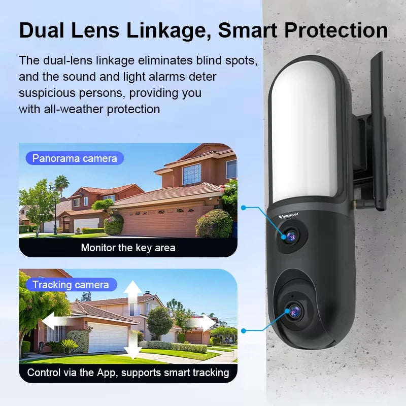 Vstarcam 6MP Dual Lens IP Dome Camera with AI Detection & Floodlight