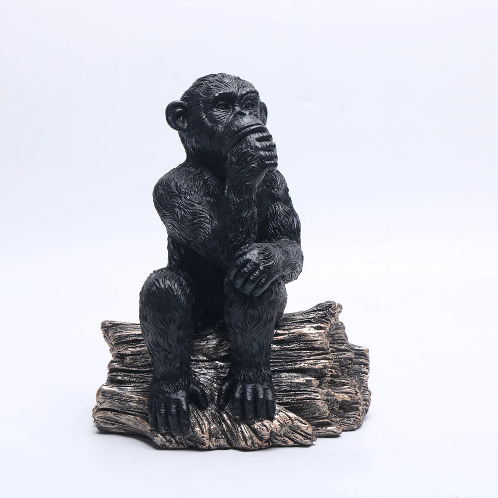 Elegant Resin Thinker Chimpanzees Figurine for Home & Office Decor