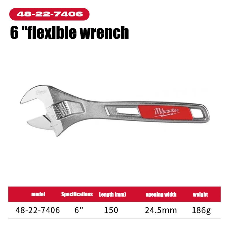 Milwaukee Adjustable Wrench - 6" to 15" | Durable & Ergonomic Design