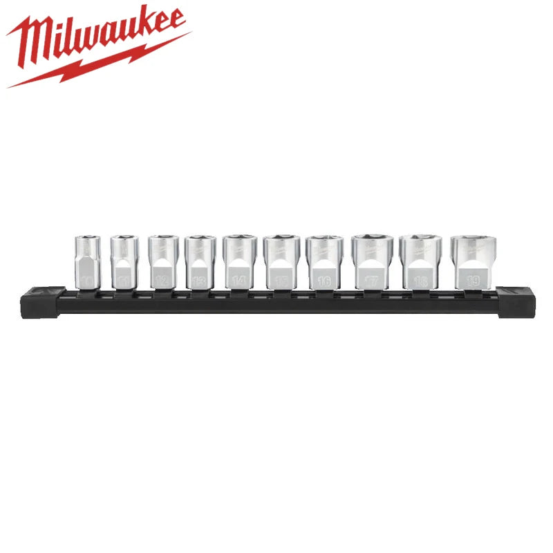 Milwaukee 10-Piece Metric Chrome Plated Socket Set - Impact Wrench Tools