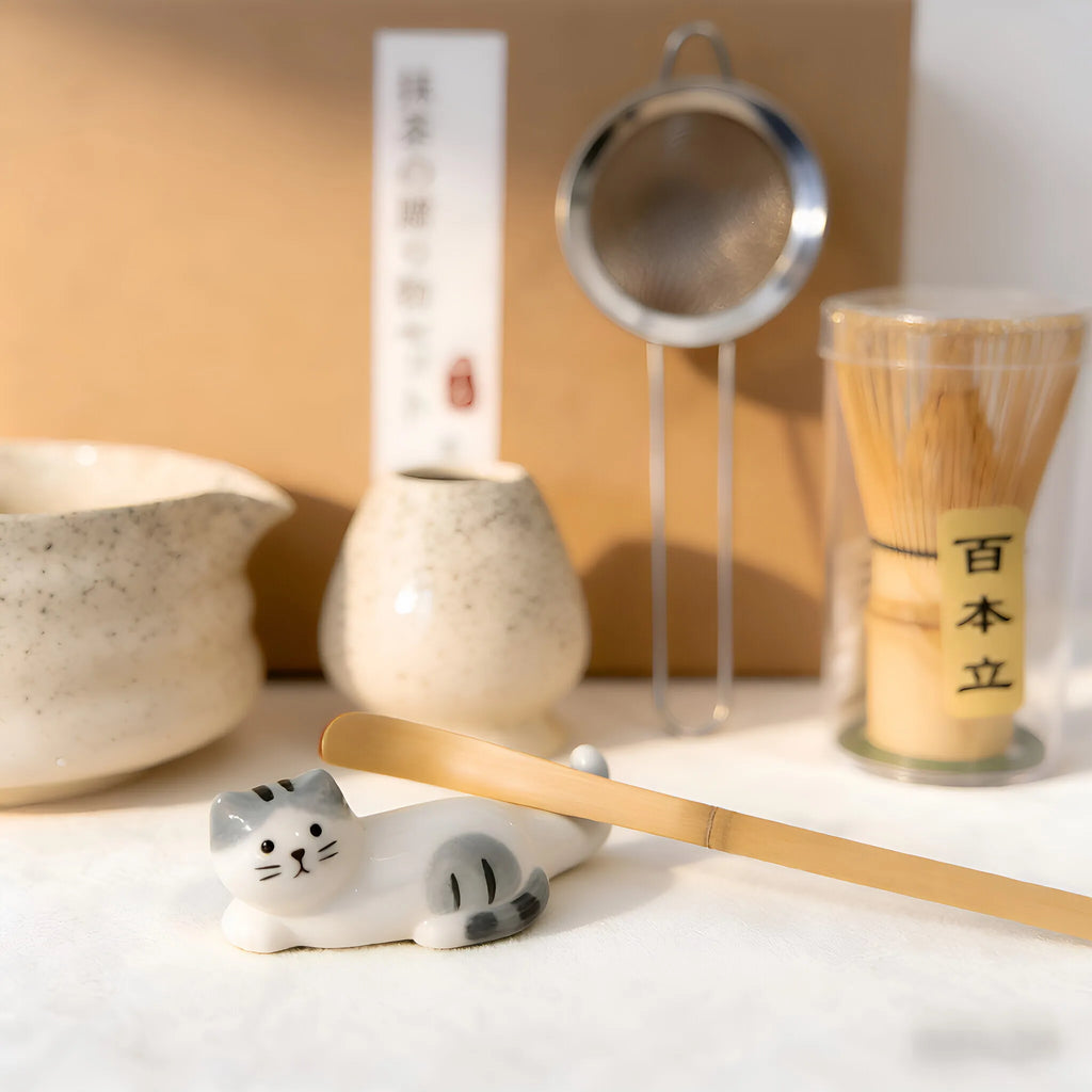 6-Piece Complete Matcha Tea Set with Ceramic Bowl, Spoon & Whisk
