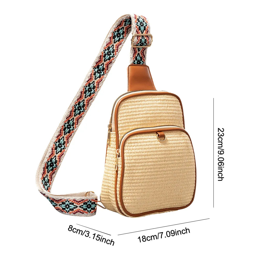 Stylish Straw Woven Crossbody Bag - Perfect for Daily Travel