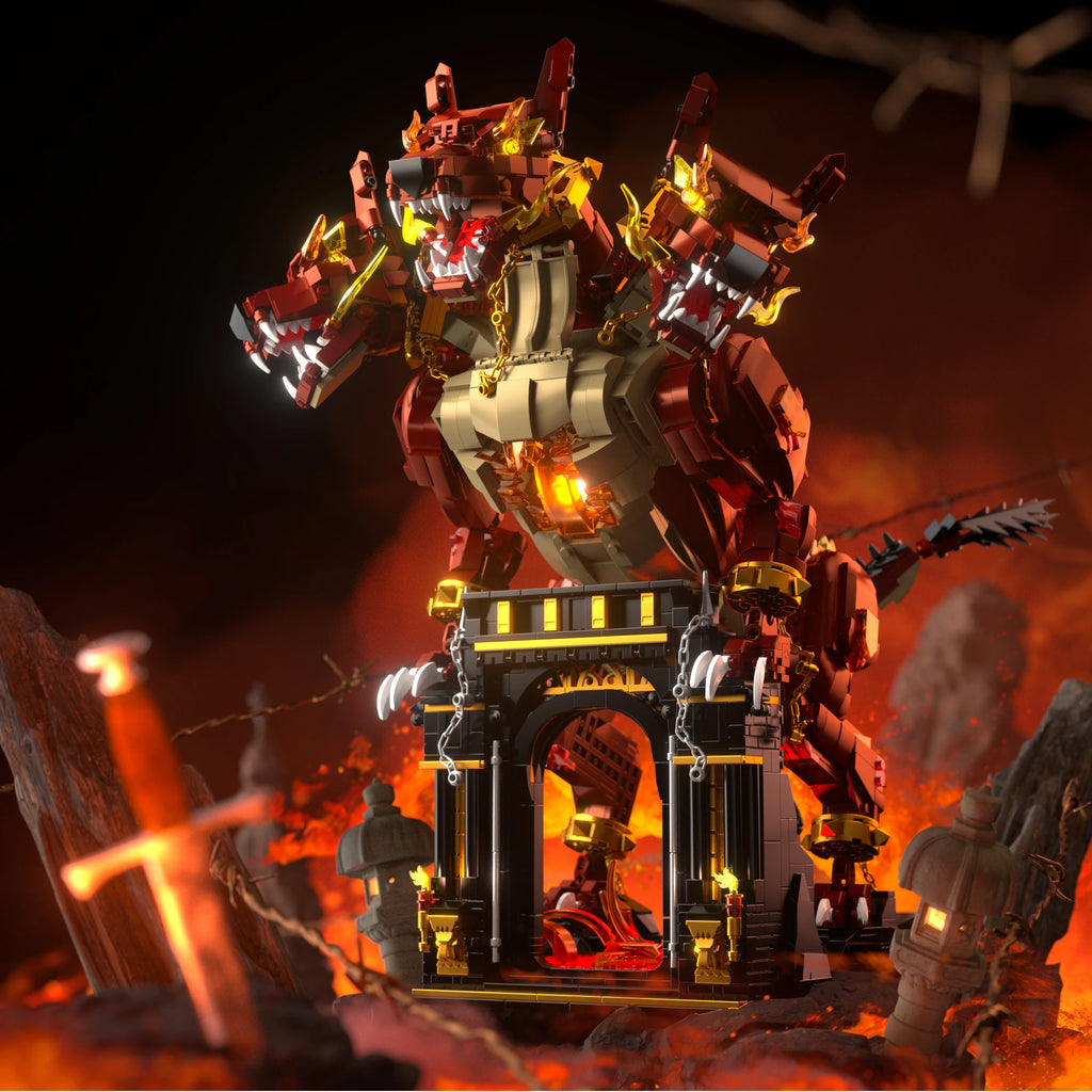 Cerberus Inferno Building Blocks - Three-Headed Dog Puzzle Toy