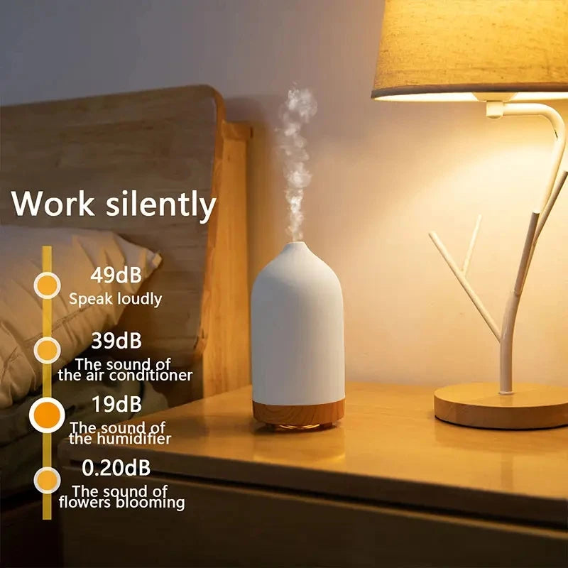 Elegant Ceramic Oil Diffuser with LED Light & Timer