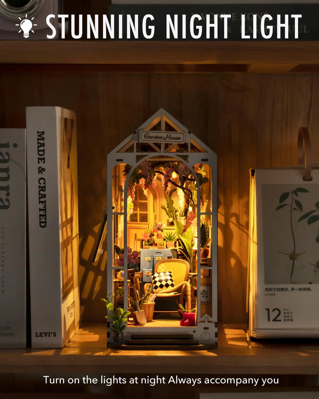 Robotime Garden House Book Nook DIY Kit - Perfect for Kids & Home Decor