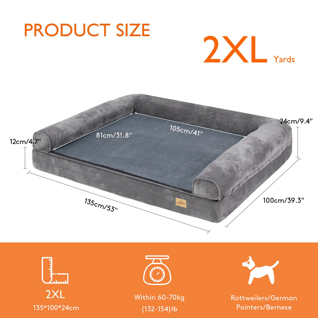 XXL Calming Dog Bed - Orthopedic Memory Foam & Waterproof Cover