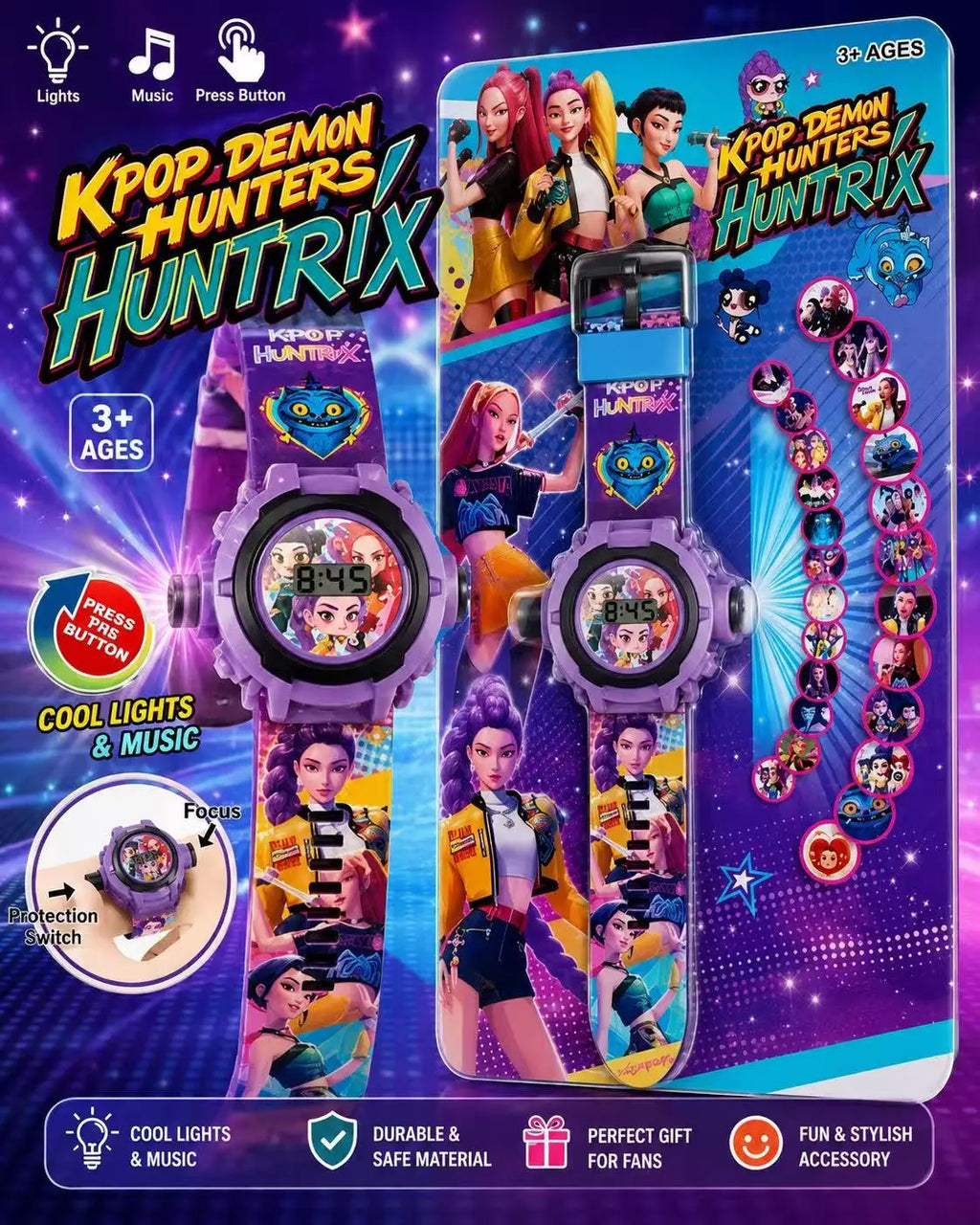K-POP Projection Watch for Kids - 24 Fun Glowing Images