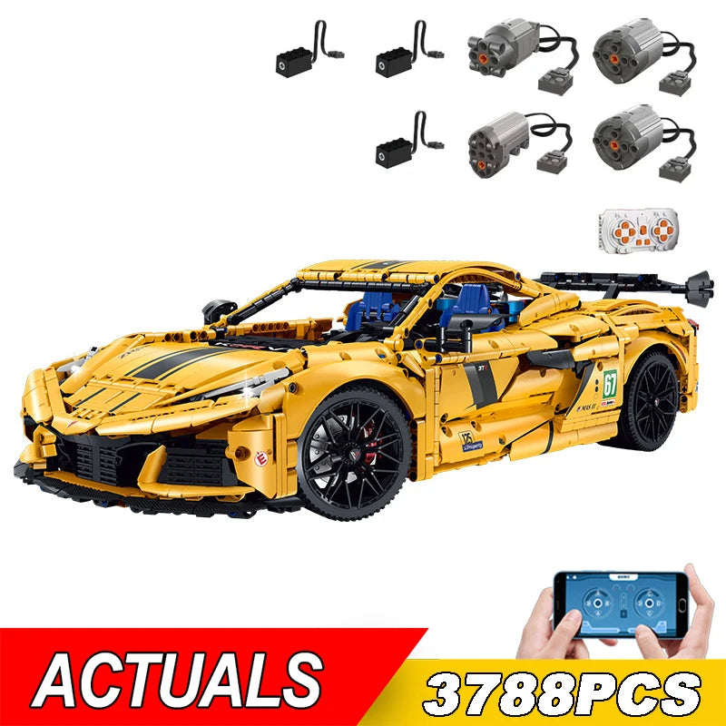 MOC Super Sport Car Building Blocks - Remote Control Hypercar Toy