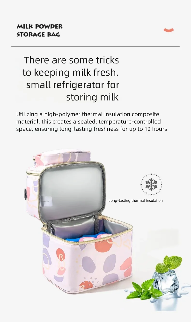 Portable Oxford Insulated Breastmilk Cooler Bag for Moms on the Go