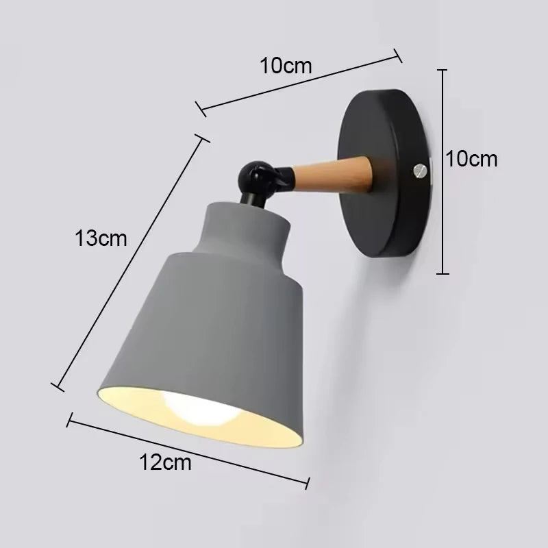 Modern Solid Wood LED Wall Lamp for Living Room & Bedroom Decor