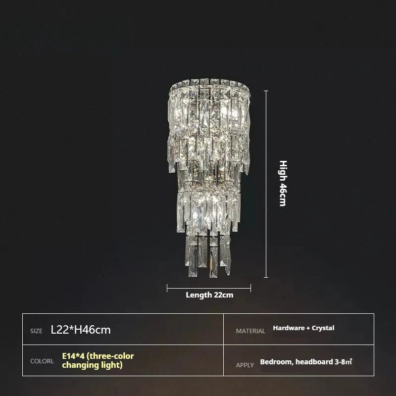 Elegant Modern Crystal Wall Lamp for Living Room & Staircase Decor