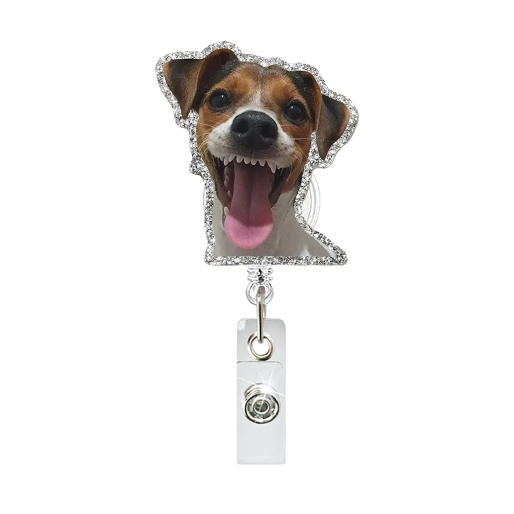 Cute Dog Retractable Badge Holder - Fun & Practical ID Reel