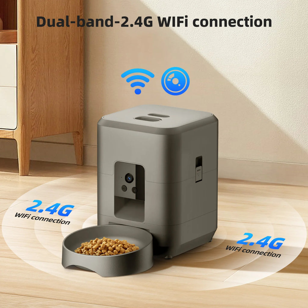 Smart Automatic Pet Feeder with Camera & App Control - 2L