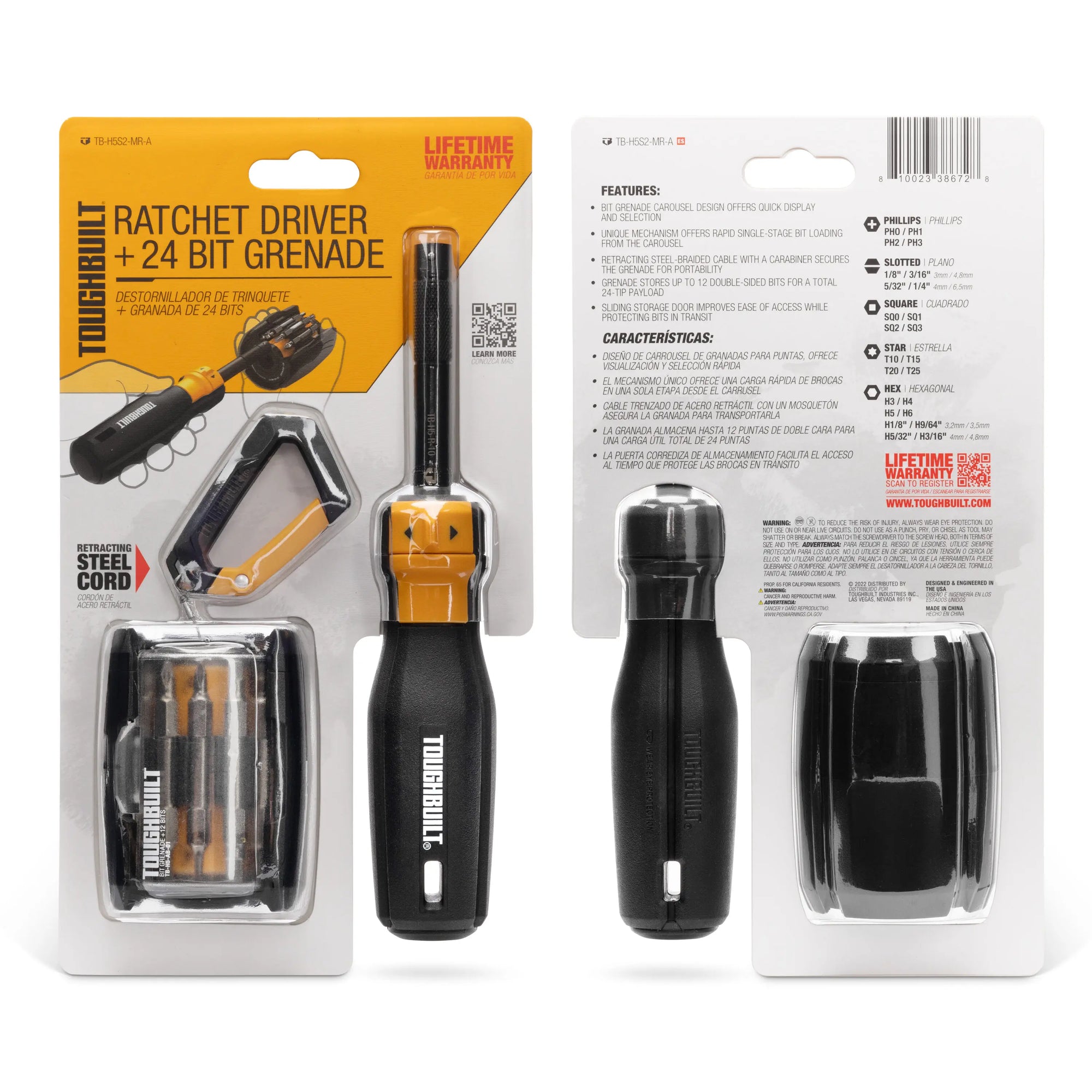 TOUGHBUILT Ratcheting Multi-Bit Driver - Versatile 24-Bit Storage Tool