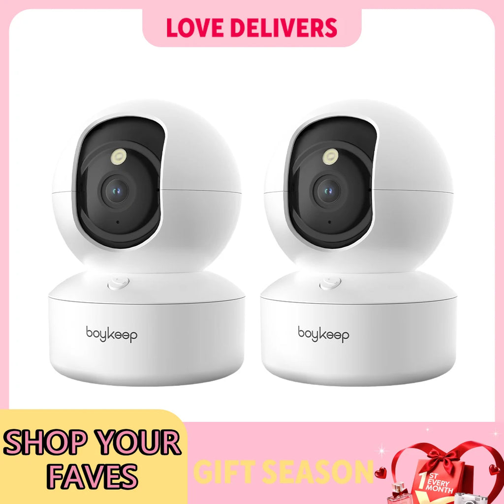 BoyKeep 2PCS 360° WiFi Camera with Night Vision & 2-Way Audio