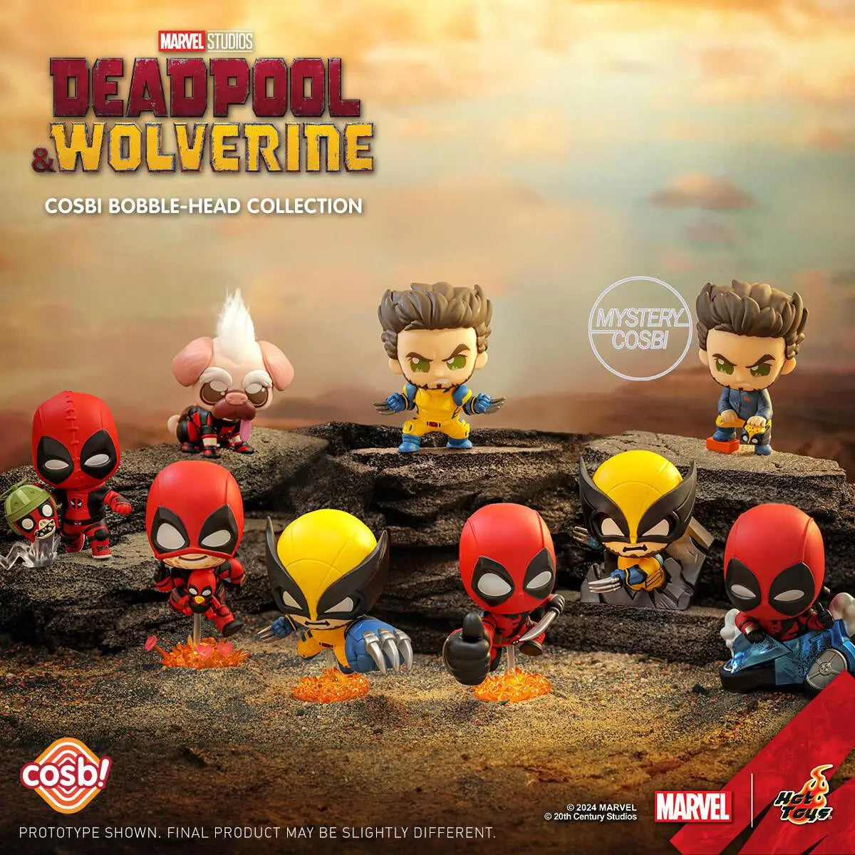 Cute Deadpool & Wolverine Q-Version Anime Figures - Kawaii Collectible