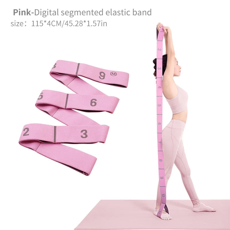 Elastic Stretching Strap with Loops for Yoga, Pilates, Dance & Gymnastics