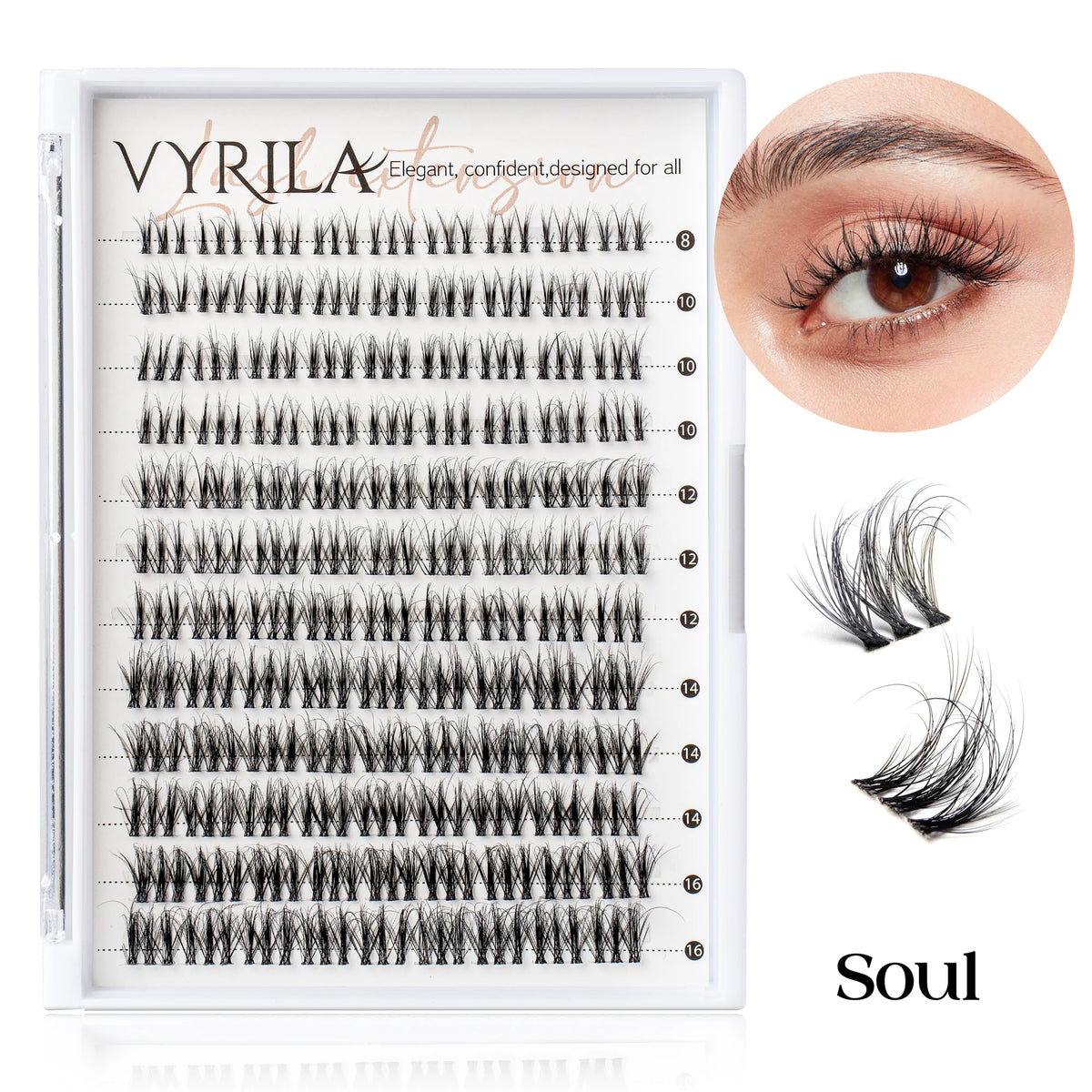 VYRILA C Curl 3D Wispy DIY Eyelash Extensions - Reusable & Natural Look