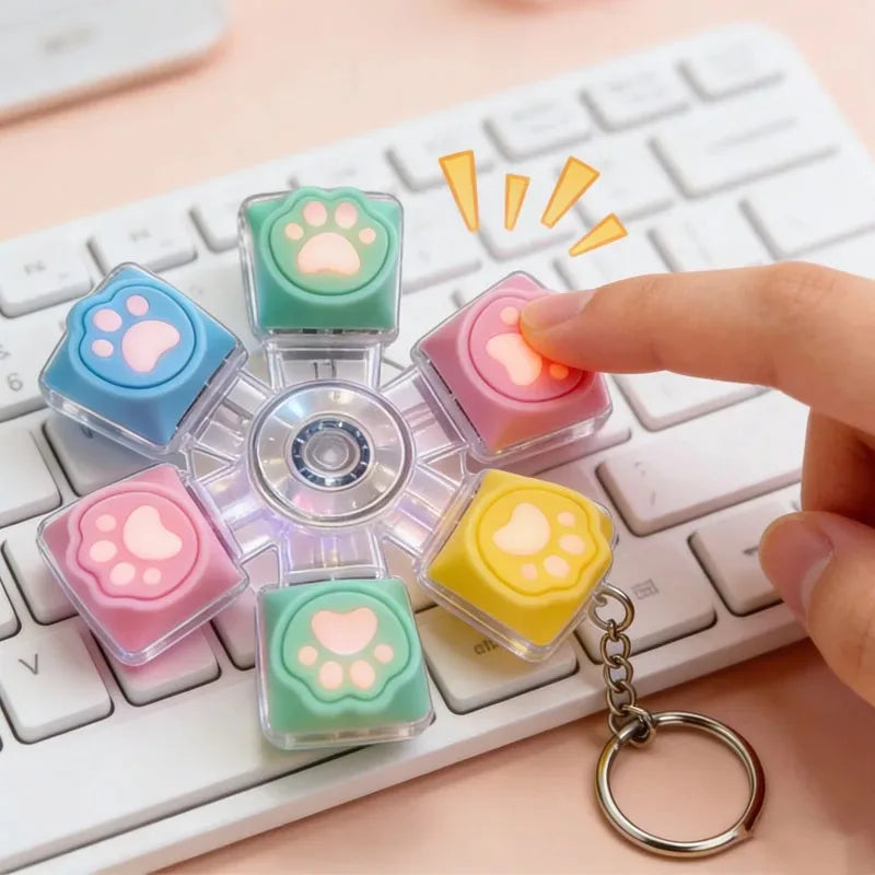 Cat Claw Keycap Fidget Toy - Stress Relief Keychain for Office & Learning